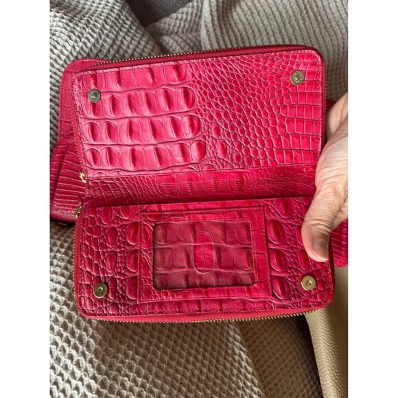 Brahmin Amata Red Croc Embossed Leather Handbag & Wallet. See ALL Photos! - Picture 10 of 10